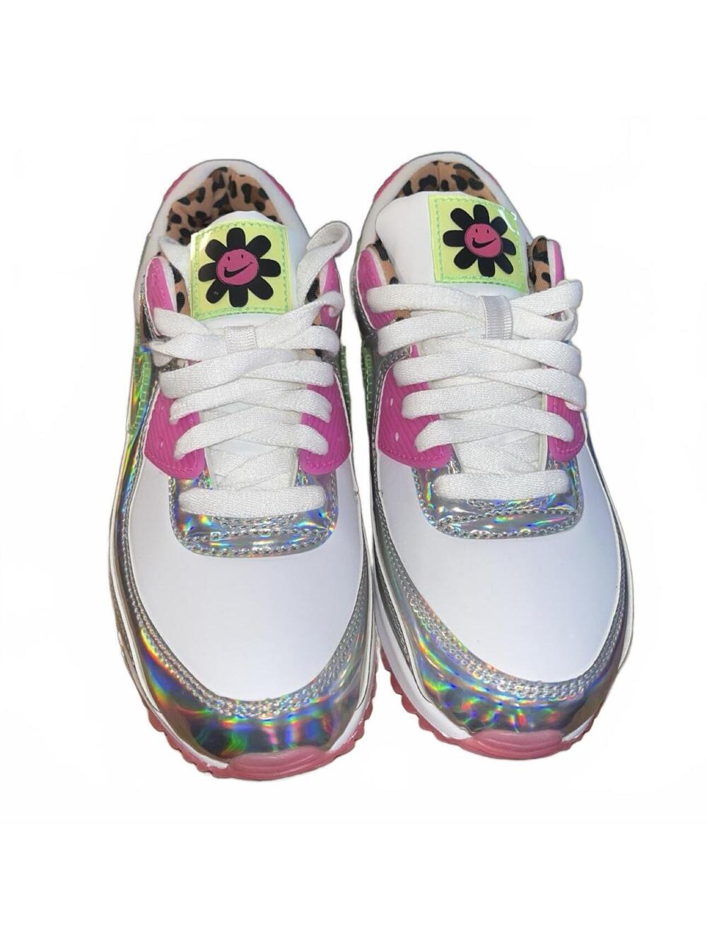 Nike Air Max 90 LX Daisy Leopard Iridescent Wms 7.5 - Picture 3 of 7